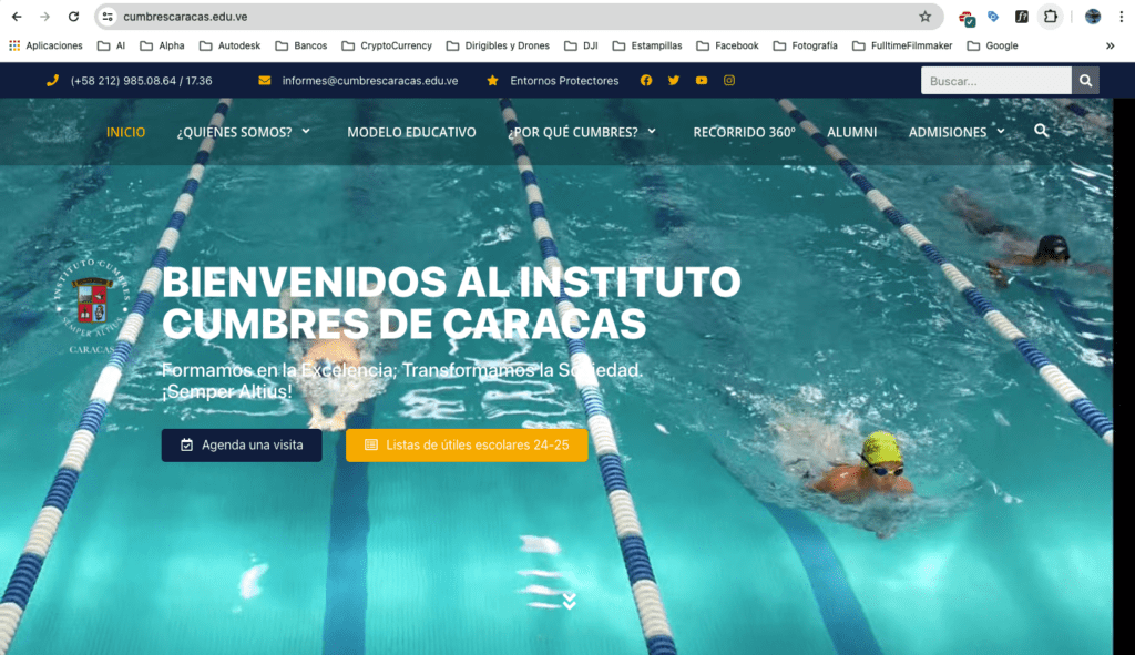 Página Web del Instituto Cumbres de Caracas 10