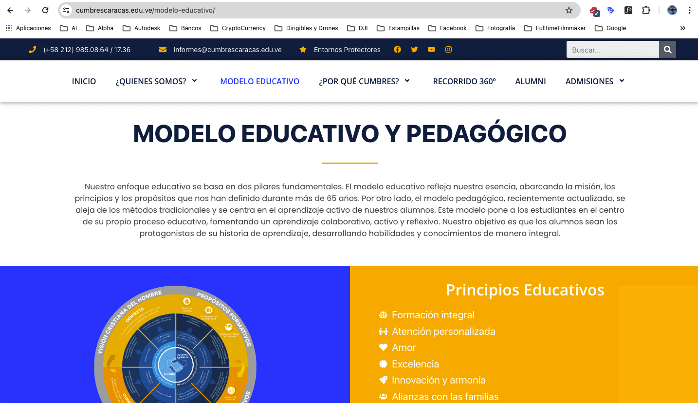 Página Web del Instituto Cumbres de Caracas 4