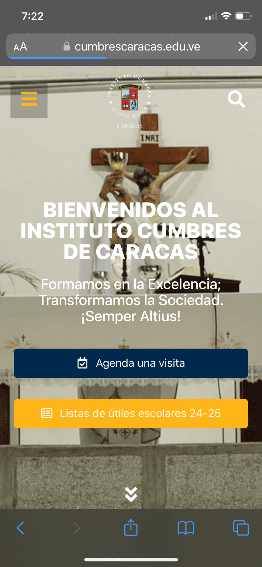 Página Web Móvil del Instituto Cumbres de Caracas 10