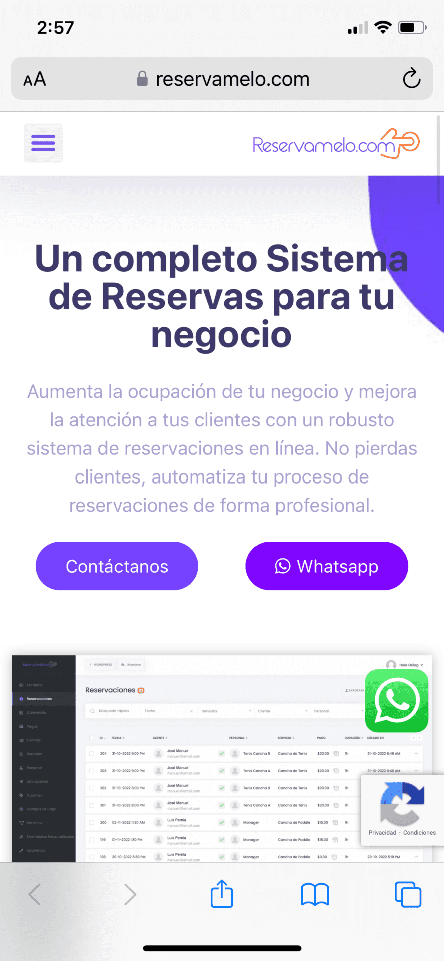 Reservamelo.com Móvil1